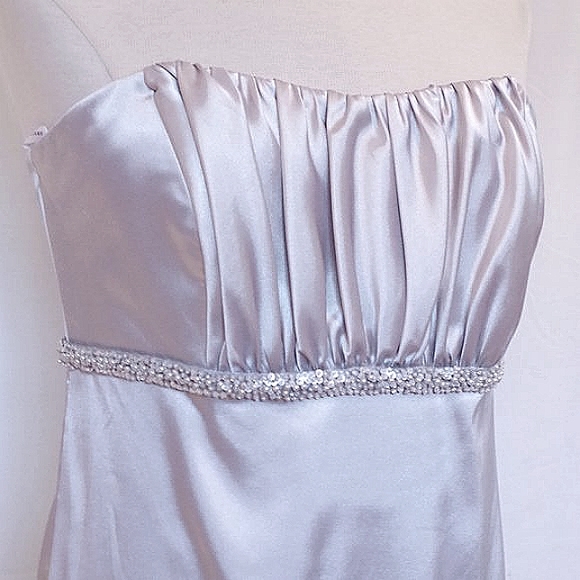 Dessy Collection "Sterling" Strapless Satin Gown NEW- Sz. 8 - Picture 6 of 8